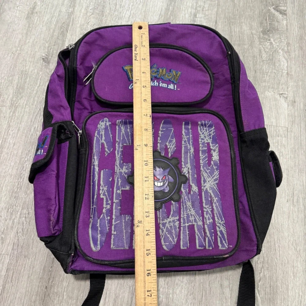 Vintage 2000 Nintendo Pokemon Gengar Backpack Purple Black Gotta Catch Em All